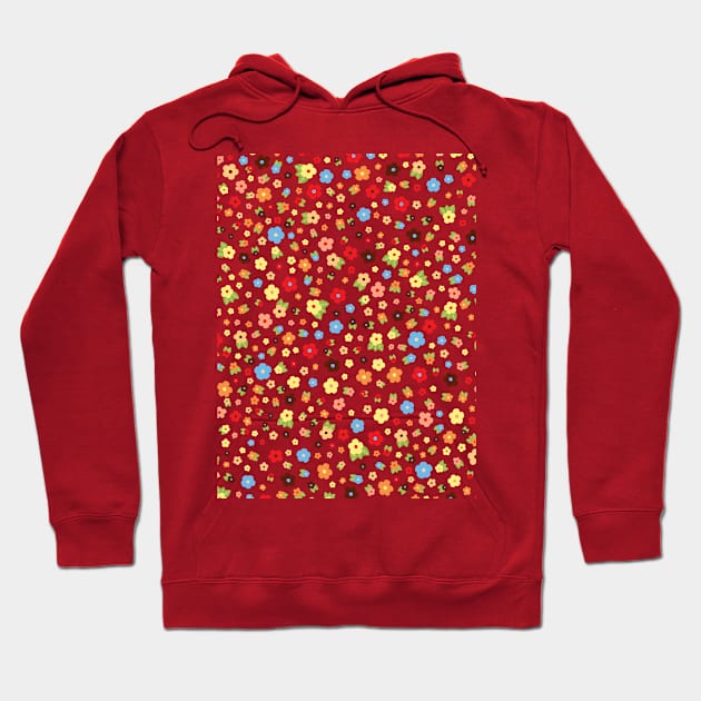 Colorful Flowers Pattern Hoodie by Islanr